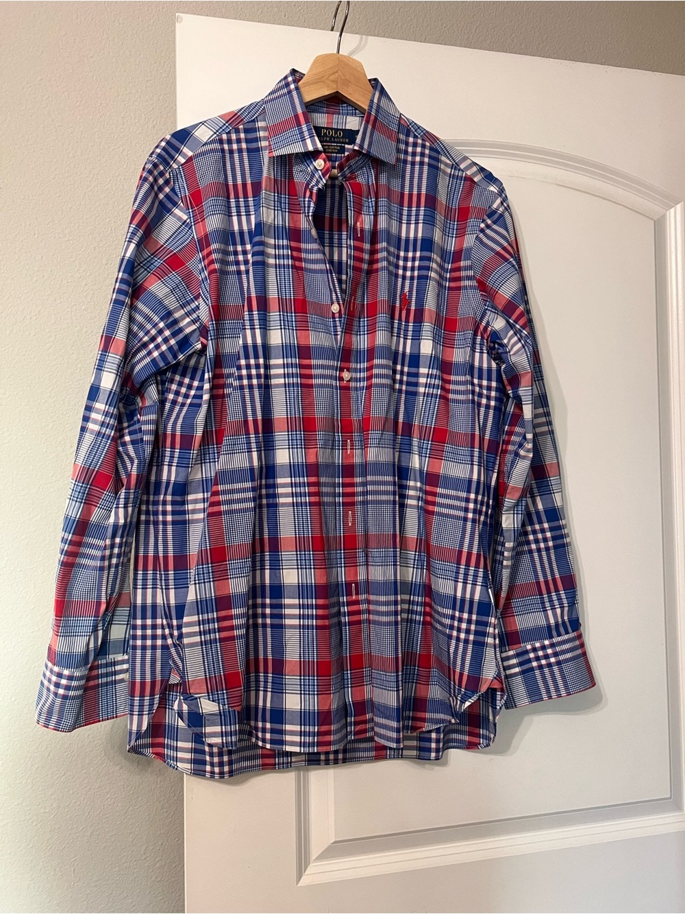 Polo by Ralph Lauren Men’s Red & Blue Plaid Button-Down Shirt